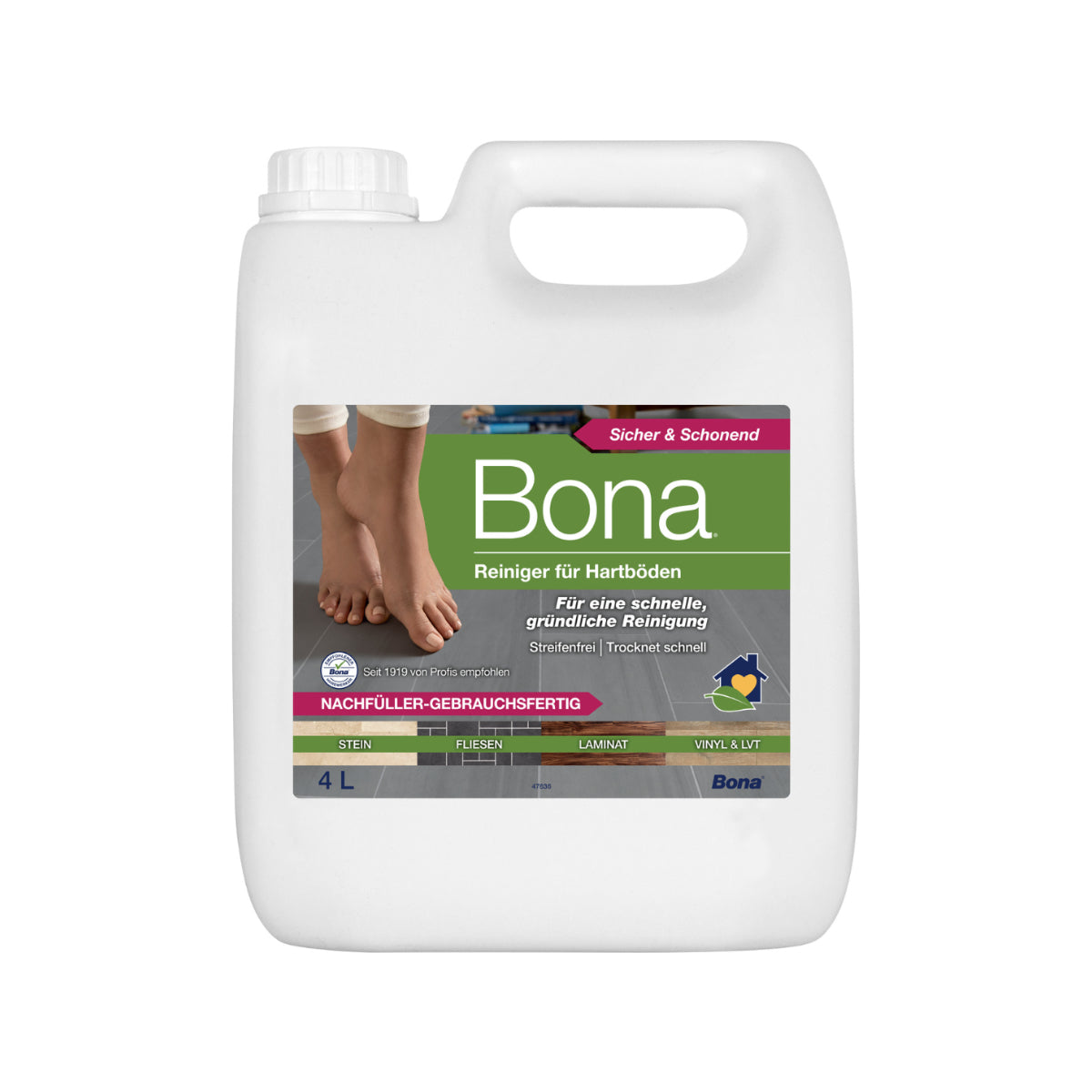 Recharge de nettoyant pour sols durs Bona, 4 unitésL