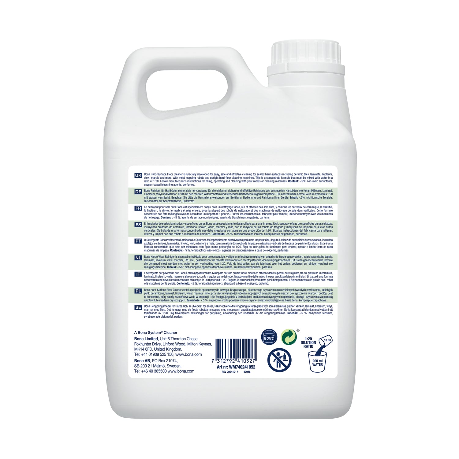 Bona Reinigungskonzentrat für Hartböden 2,5L Zitronen-Minze Duft