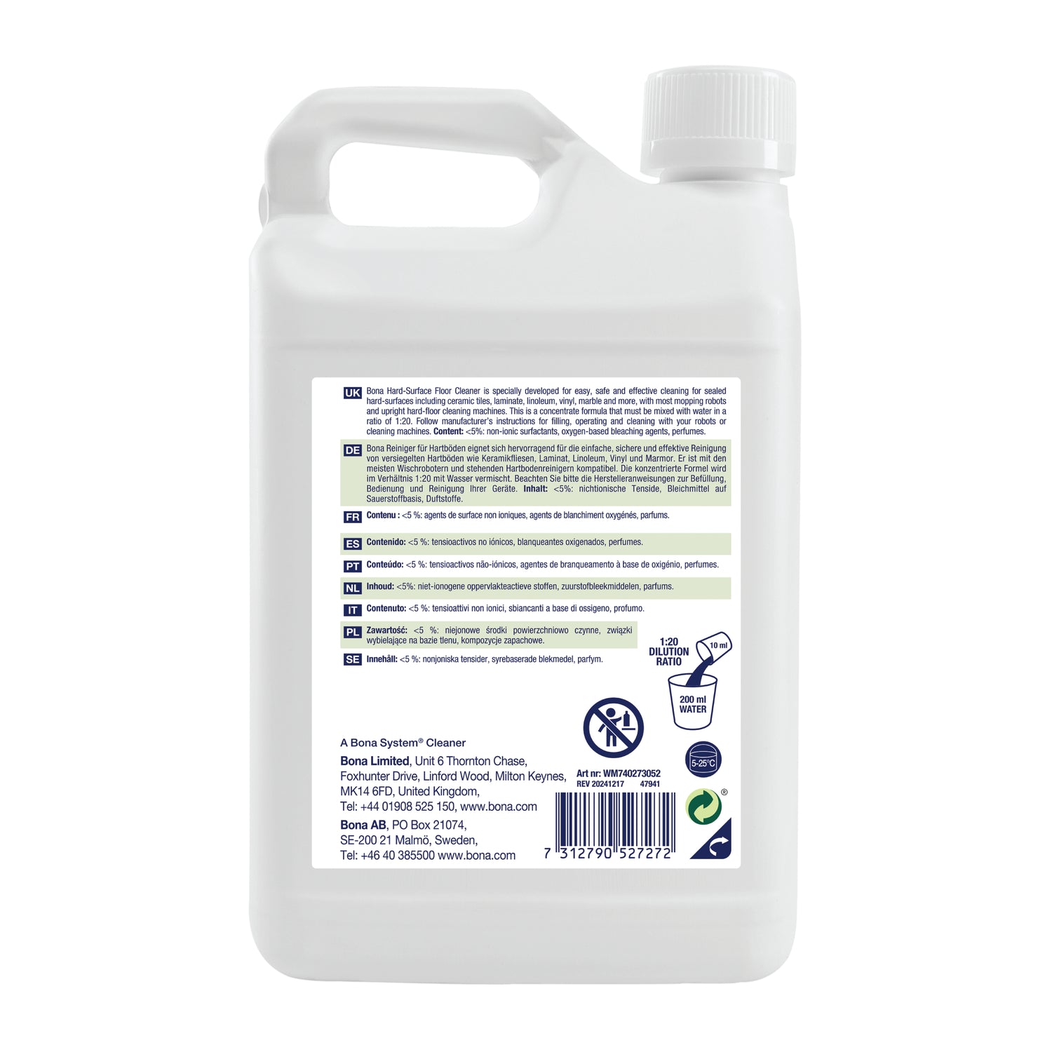 Bona Reinigungskonzentrat für Hartböden 1,1L Zitronen-Minze Duft